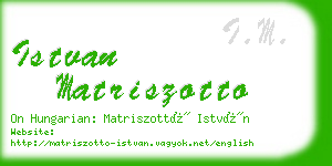 istvan matriszotto business card